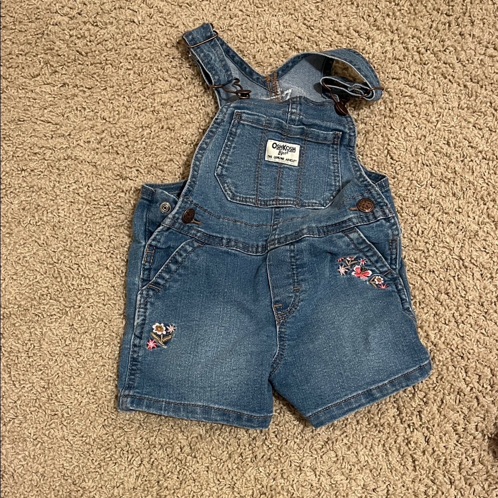 OshKosh B'gosh Denim Kids Overall shorts with Embroidery